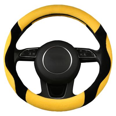 China Anti slip and wear-resistant increase friction Thickened plush steering wheel handle cover in winter, universal hand sewn car interior trim handle protective cover for sale