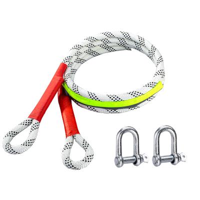 China Anti slip and wear-resistant 7m 10t medium American steel hook, rough hauling rope for off-road truck, rescue rope for vehicle for sale