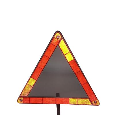 China Easy to identify Parking rack safety reflective triangle warning sign, emergency vehicle mounted triangle tip stand for sale