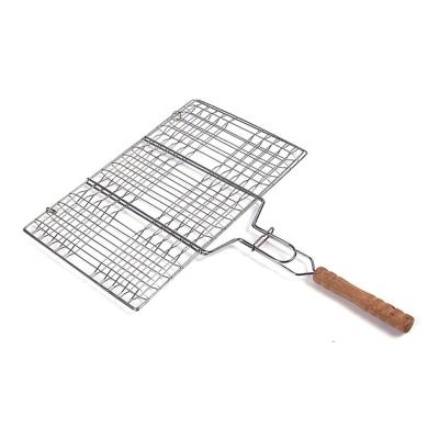 China Dustproof BBQ Wire Mesh Barbecue Rack BBQ Grill Netting Hamburger Fish Grilling Basket BBQ Grill Clip for sale