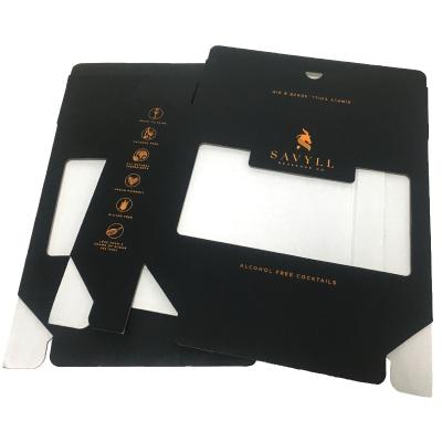 China Recyclable Custom Printing Black Luxury Paper Corrugated Box Carrying 4 Pack Wine Beer Bottle Packaging Box for sale