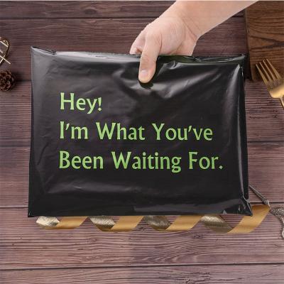 China Eco-friendly Custom Printed Waterproof Self Adhesive Plastic Envelope Black Poly Express Mailer Mailing Bags For Clothing Packaging for sale