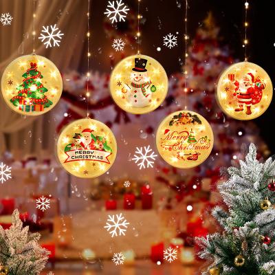 China Solar String Lights Star Lights Christmas Atmosphere Curtains Decoration LED Room Hanging Lights Sucker Lights for sale