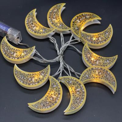 China Ramadan Decoration Lights Indoor Outdoor Led Battery Lights Star Moon Shape Eid Flash Lights for sale