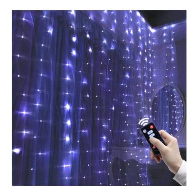 China Custom decorative waterproof curtain lights outdoor string lights cortina de luces en christmas led 3 x 3 for sale