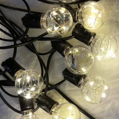 China Outdoor Christmas Solar Wedding Copper Wire G40 Vintage Light Bulb Copper Wire LED Light Bulb Outdoor Heavy Duty String Lights String for sale