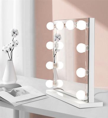 China Modern Makeup Mirror Vanity LED Bulbs Sets USB Charging Adjustable Brightness Cosmetic Desk Mirrors Led Bulbs String for sale