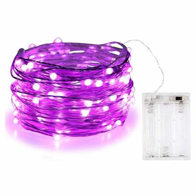 China Custom Pink Waterproof Christmas Tree Home Decoration Bedroom Copper Wire 30 LED Battery Fairy Holiday Lighting for sale