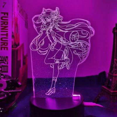 China 2022 Modern Drop Shipping Hot Selling HU Tao Night Lamp Genshin Impact Tiktok Series 3d Led Ghost Night Lamp Genshin Impact for sale