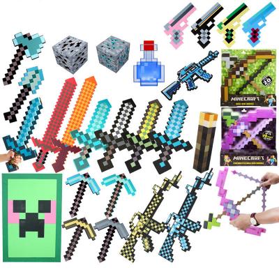 China Modern Kids Toy Sword Light Flashing New 2022 Minecraft Party Supplies Light Up Led Sword Lgt Pixel Lightsaber Lighting Toys for sale