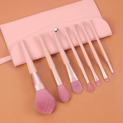 China Angular Blush Beauty Make Up Brush Makeup Set Personalized Free Samples With PU Pouch for sale