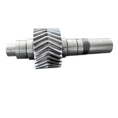 China Factory Large Modulus AISI 4140 Steel Forged Double Helical Drive Herringbone Gear Shaft for sale