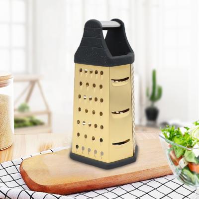 China Color Viable Gold Hexagon Cheese Onion Cutter Knife Vegetable Cheese Grater With Box Kitchen Tools for sale