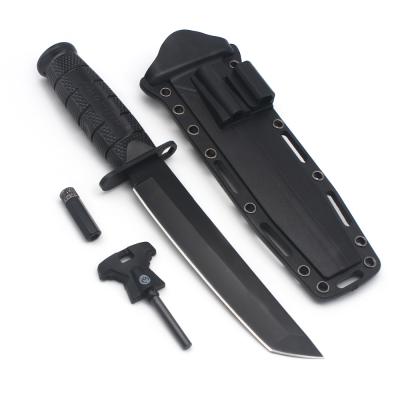 China Customized Black Slide OEM Factory Coating Open Camping Hunting Survival Knives for sale