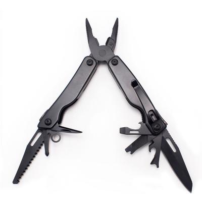 China Multifunctional Black Multifunctional Tool Survival Equipment Camping Essential Folding Pliers for sale