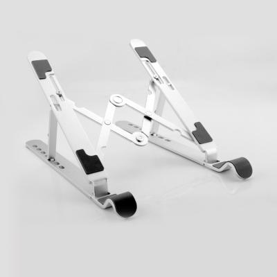 China (Size) Height Adjustable Flexible Folding Aluminum Riser Laptop Notebook Stand Foldable Portable Desk Stand for sale