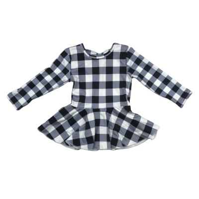 China Lovely Christmas Girls Dress Breathable Pattern Plaid Girls Dress Autumn Christmas Milk White Black Silk Skirt OEM ODM Girls Dresses for sale