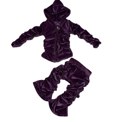 China Casual Stacked Hooded Velvet SportswearJoggers Shirt Pants Family Set 2pcs Sets Toddler Boy Girl Lounge Set for sale