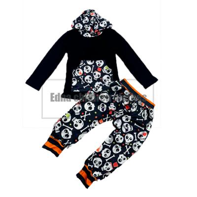 China New Hip Hop Design Hoodie Boys Clothing Sets Pumpkin Print Boys Halloween Outfit for sale