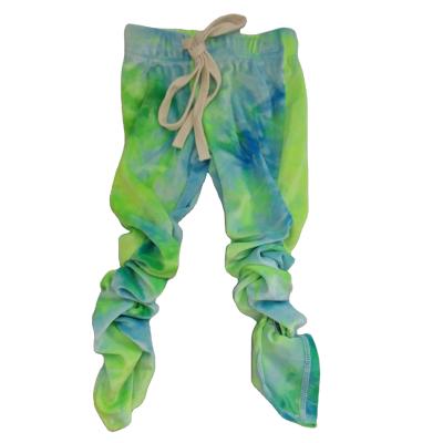 China LZ2021 Baby Boy Anti-Static Running Pants Child Pile Pants Elastic Waist Toddler Tie Dye Velvet Pants Legging Straight Drop Clothing for sale