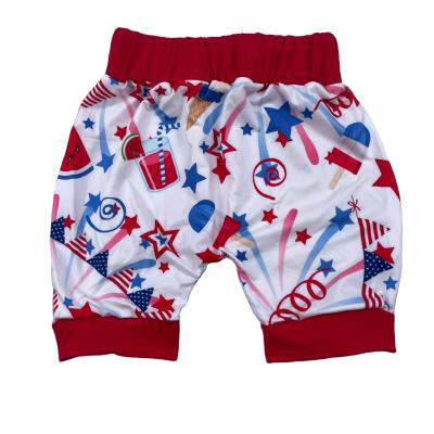 China Low crotch pants anti-pilling factory baby boy harem ninth trousers 4th of July celebration pants LZ2021 casual baby wholesale printing for sale