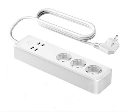 China Convenient Energy Saving AC 3 Outlet With 4 USB Ports Smart Wifi Extension Socket for sale