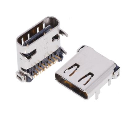 China Long Lifetime Transmission Interface 4 Pins Front Back Paste 24P Female Type-C Bi-Directional USB3.1 Female Low for sale