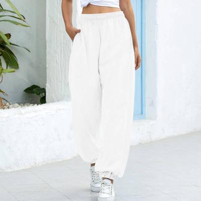 China Anti-Static Custom Women's Jogger Track Pants Casual Solid Color Sweatpants Ladies Trousers Women for sale