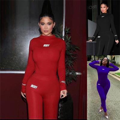 China Women Casual Solid 2pc High Waist Anti-Static Custom Tracksuit Set Skinny Jogger Sleeve 2 Piece Long Suit Autumn Clothing For Women Ladies for sale