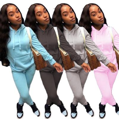 China Wholesale Custom Breathable 2 Piece Jogger Hoodie Set Ladies Jogging Pockets Suit Tracksuits For Women Sweatsuit for sale