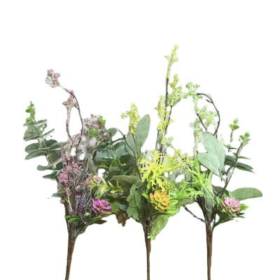 China Home Decoration/Festival/Valentine's Day/Wedding/Wholesale 49.5cm Plants Finished Plastic Eucalyptus Flower Leaves Branch For Decoration for sale