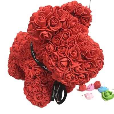 China Valentine Bears Valentine's Day Gift Crafts Pe Flower Puppy Handmade Foam Rose Dog Bear Rose New PE Rose Birthday Valentine&'S Day Romantic Eternal for sale