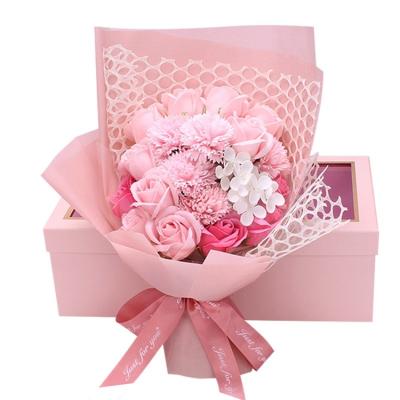 China 19PCS Valentine's Day Gift Roses Soap Bouquet 2021 Mothers Day Gift Artificial Flower For Valentines Day Gift Artificial Rose Soap Bouquet Gift Box for sale