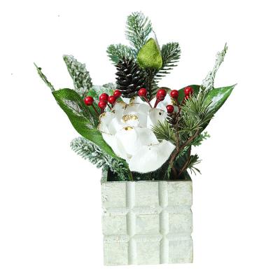 China Home Decoration/Festival/Valentine's Day Christmas/Wedding Artificial Magnolia Ornaments Orchid Christmas Plants Christmas Magnolia Combination Bonsai For Decoration for sale