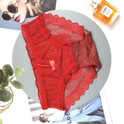 China Antibacterial factory wholesale ladies lace up sexy transparent panties panties women waist high quality panties for sale