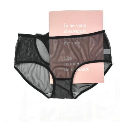 China Drop shipping antibacterial lace panties plus size lace up sexy women mesh panties hippie plus size women's underwear women's panties for sale