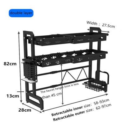 China Hot Selling Sustainable New Arrive Adjustable Stainless Steel Dish Drainer Rack Dish Rack Dish for sale