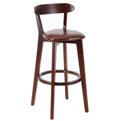 China Home Bar Regular Height Bar Stool Solid Wood Counter Stool With Backrest Design for sale