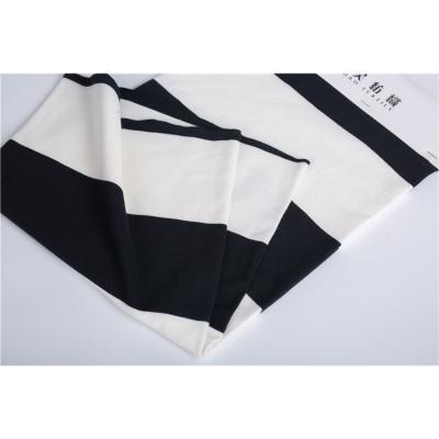 China Knitted custom-produced breathable yarn-dyed jacquard fabric color stripes knitted garment fabric for sale