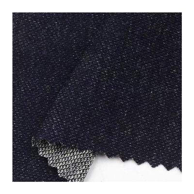 China Breathable Knitted High Quality Indigo Terry Texture Custom Knitted Denim Fabric 95% Cotton Denim Fabric for sale