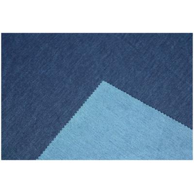 China Breathable Plain Knitted Denim Fabric 100% Cotton Single Breasted Jersey China Knitted Thick Denim Fabric for sale