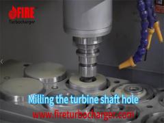 Milling the turbine shaft hole