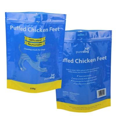 China Low moq recyclable custom printed frozen chicken feet packaging retort pouch for dog food bag for sale