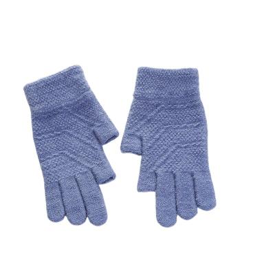 China Barre Personalized Two Fingers Exposed Touch Screen Knitted Heat Gloves for sale