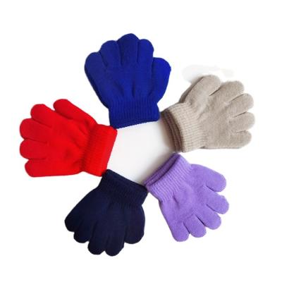 China Cheap Soft Warm Knitted Solid Mittens Kid Magic Glove For Student Children Gloves for sale