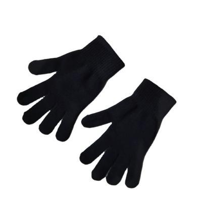 China Cheap heat men's and women's acrylic knitted gloves wholesale black knitted gloves for sale