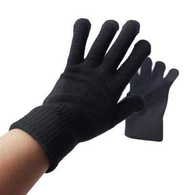 China Cheap heat men's and women's acrylic knitted gloves wholesale black knitted gloves for sale