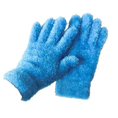 China New Plain Wholesale Half Velvet Ladies Knitted Warm Gloves Feather Korean Yarn Fashion Gloves for sale