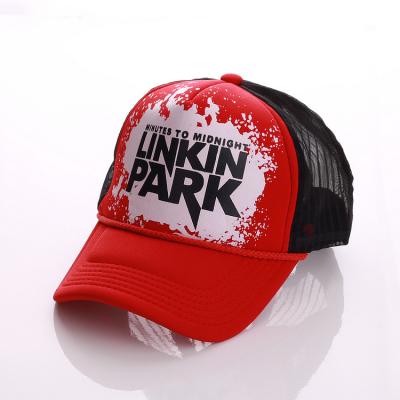 China YUEXING JOINT Free Sample Custom Printed Logo 5 Panel Trucker Mseh Hat for sale