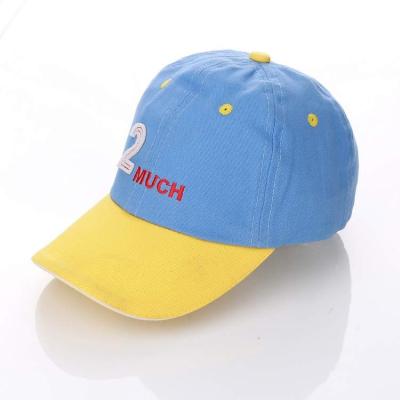 China YUEXING Free Sample Child 6 Panel Waterproof 100% Cotton Patch Embroidered Kids Sport Baseball Cap Hat for sale